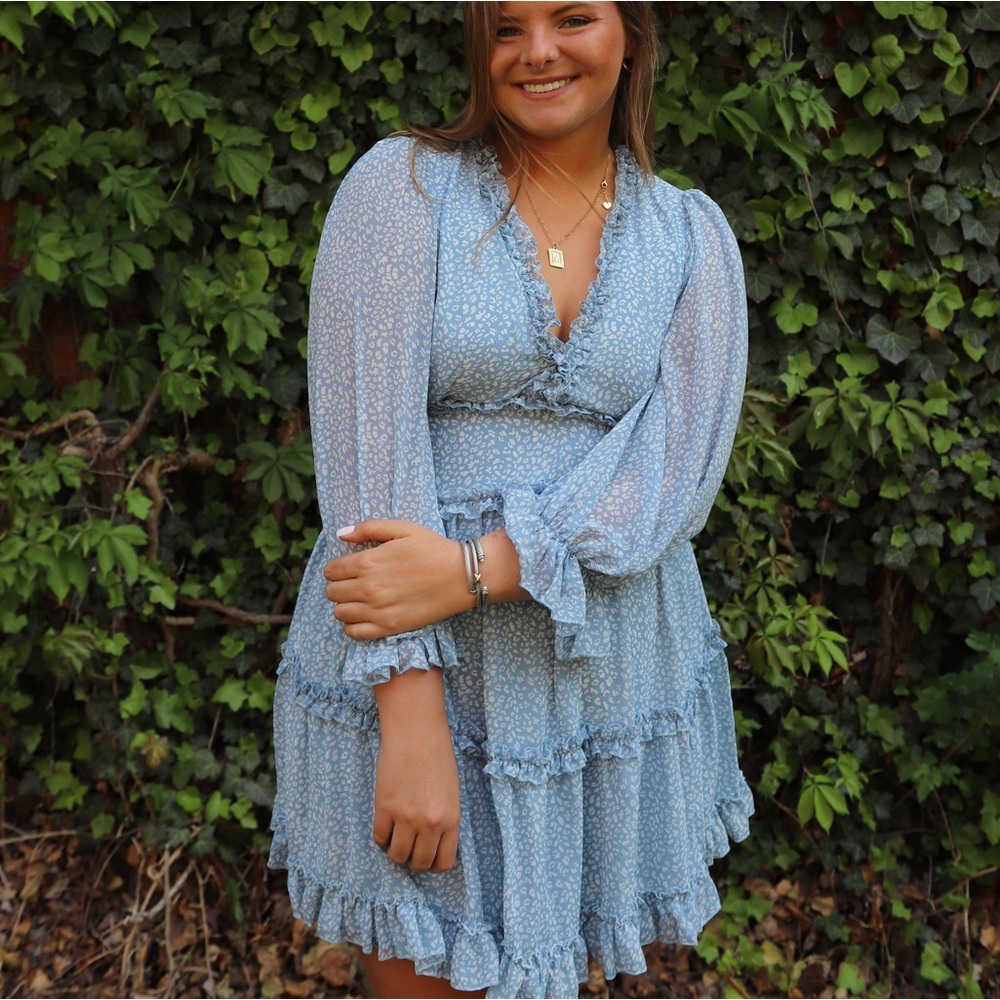 Laney Cutout Back Ruffle Trim Dress